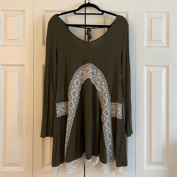 ALTARD STATE Forest Green Boho Dress - Picture 2 of 3
